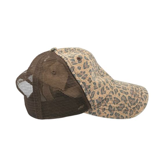 Boutique Cheetah Animal Print Adjustable Strap Mesh Casual Western Hat Cap OSFM - Picture 3 of 6